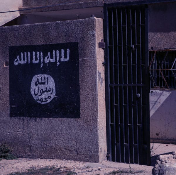 ISIS logo painted on a wall