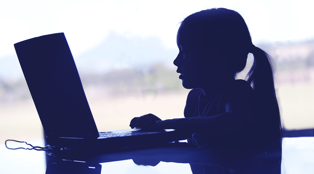 little kid on the computer