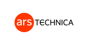 Logo of Ars Technica, featuring the text 'ars' in white lowercase letters inside an orange circle, followed by 'TECHNICA' in black uppercase letters.