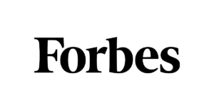 Logo of Forbes, featuring the text 'Forbes' in black serif font on a white background.