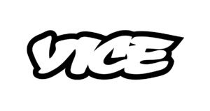 Logo of Vice, featuring the word 'VICE' in bold, stylized black letters.