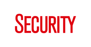 Security logo red on white background
