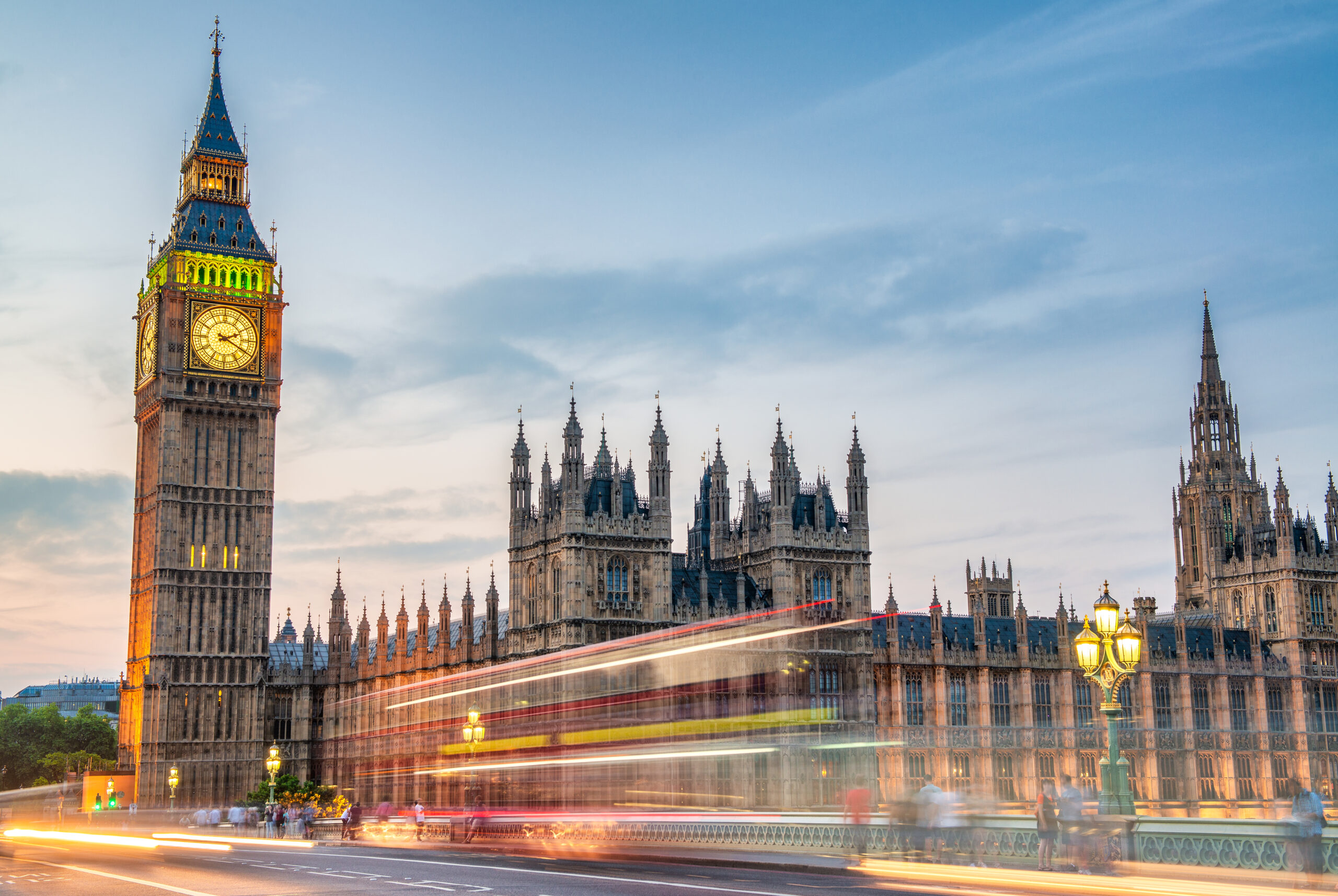 Westminster Palace and Big Ben at dusk, representing the Trust & Safety Summit in the UK