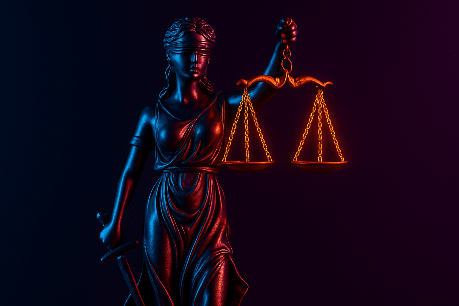 Lady Justice holding a scale talking regulations in the era of gen AI and what relevant to enterprises in this space