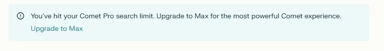 Rate limit warning from Comet after a few too many test queries