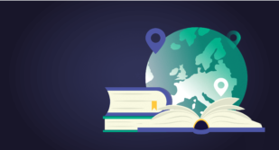 books and globe animation