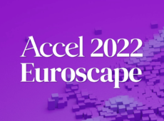 Graphic with a purple background and the text 'Accel 2022 Euroscape' in white.