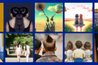 Collage of generatie-AI created images of children